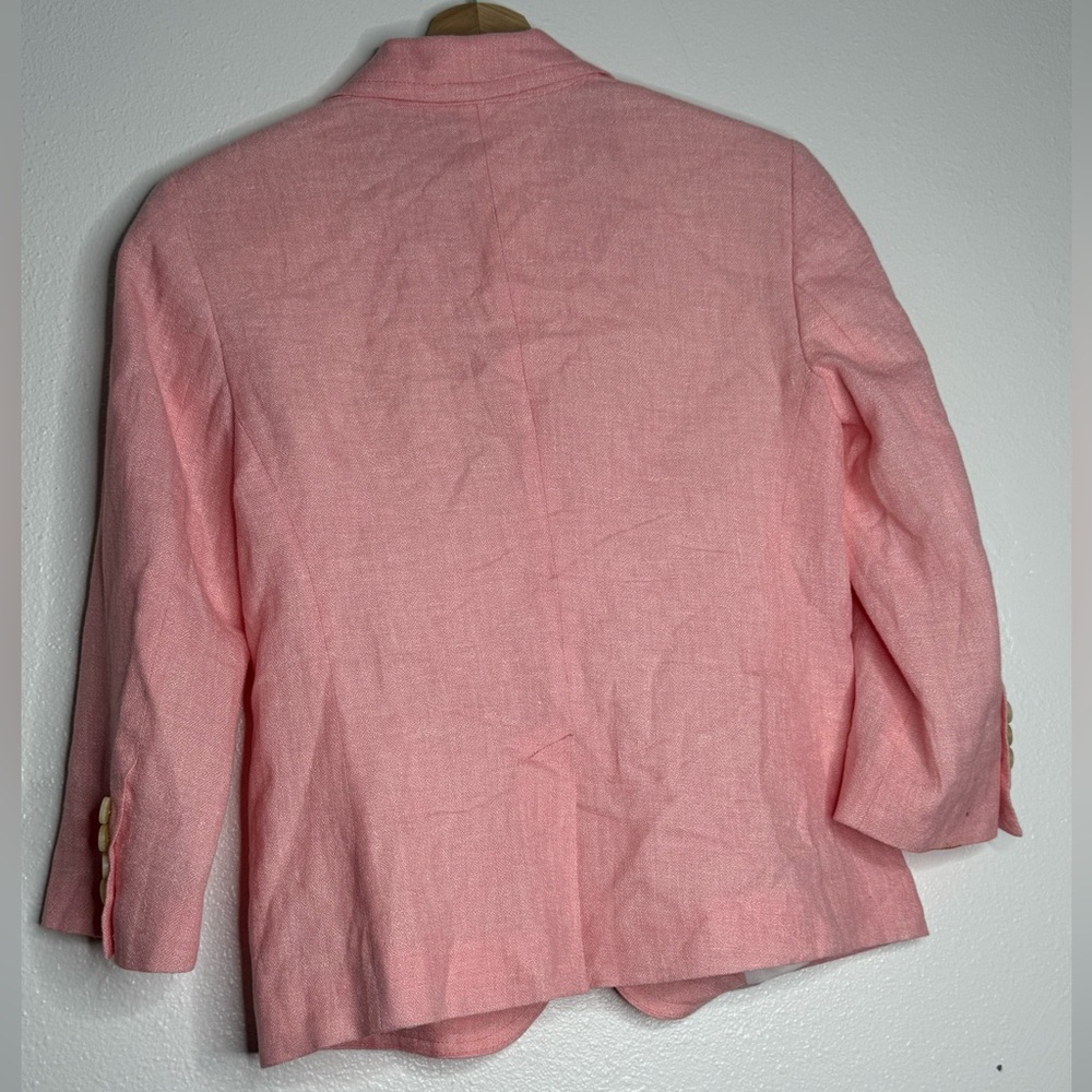 Talbots Soft Pink Linen-Blend Tailored Blazer size 2 NWOT - Picture 6 of 12